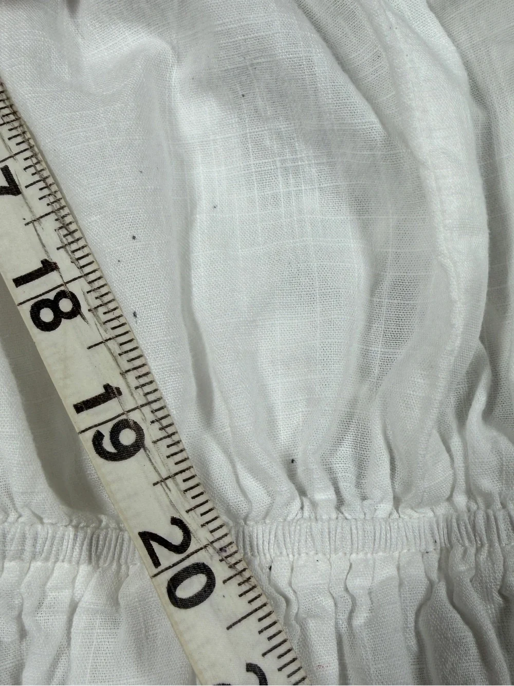 Free People White 100% Cotton Cropped Puff Sleeve Lace Up Blouse Top Size Large